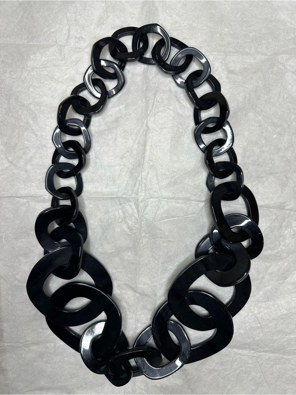 Zenzii  Bold Black Oversized Acrylic Link Necklace